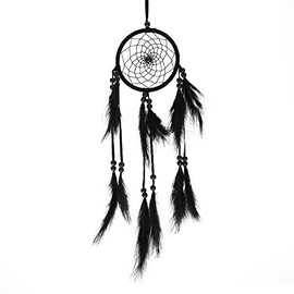 Hztyyier Dream Catcher Black Macrame Dream Catcher Pendant Craft Living Room Decoration (Black)
