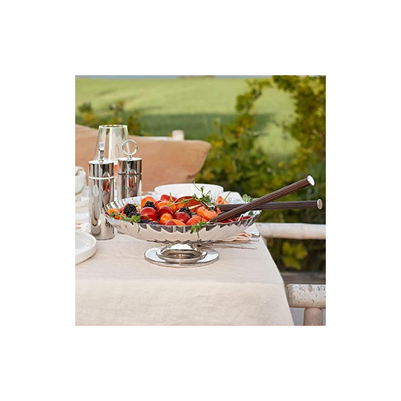 Georg Jensen Bernadotte Salad Set Wood & Stainless Steel