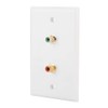 Dual RCA Connector Wall Plate RCA Insert with White Center