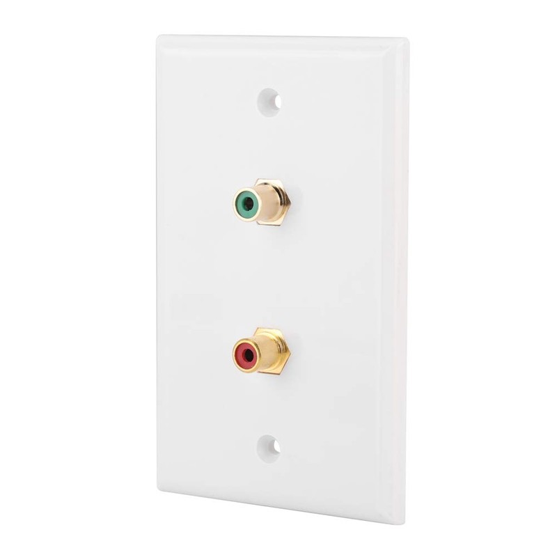 Dual RCA Connector Wall Plate RCA Insert with White Center