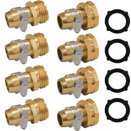 Hourleey Garden Hose Repair Connector with Clamps, Fit for 3/4" or 5/8" Garden Hose Fitting, 4 Set