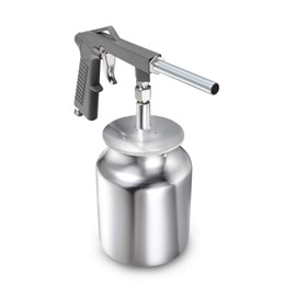 Twilight Garage Aluminum Air Undercoating Spray Gun with Suction Feed Cup Apply Sprayable Truck Bed Liner Coating, Rubberized Undercoat, Rust Proofing, Chip Guard Paint - Silver