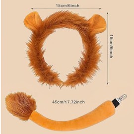 Fartoni Lion Costume Boy or Girl Lion Costumes with Tiara and Tail Animal Costumes with Accessories for Boys and Girls Carnival Costumes