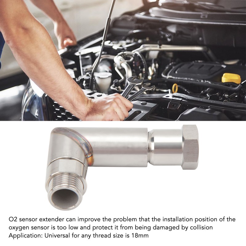 Oxygen Sensor Extender 90° Angled M18x1.5 Steel Construction High Strength
