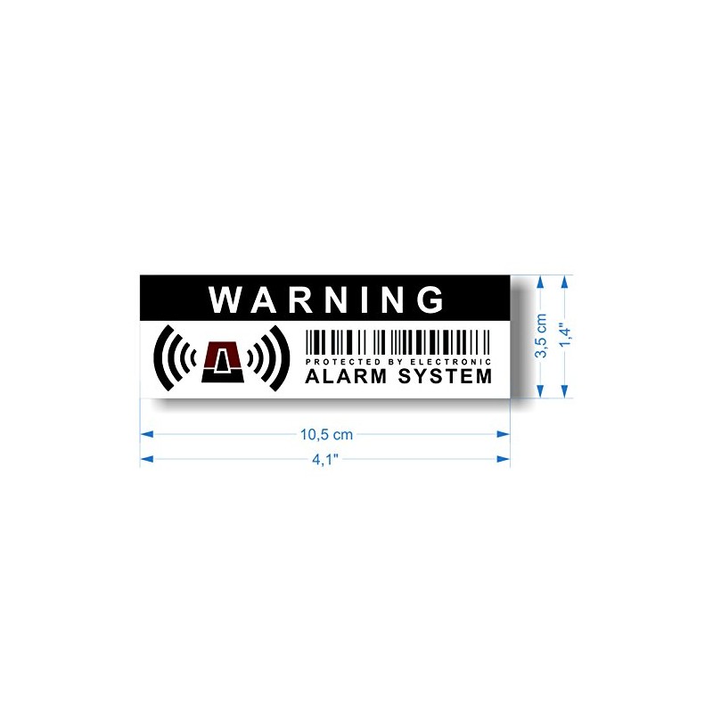 12 x Security Alarm Warning Sign Stickers - for Internal