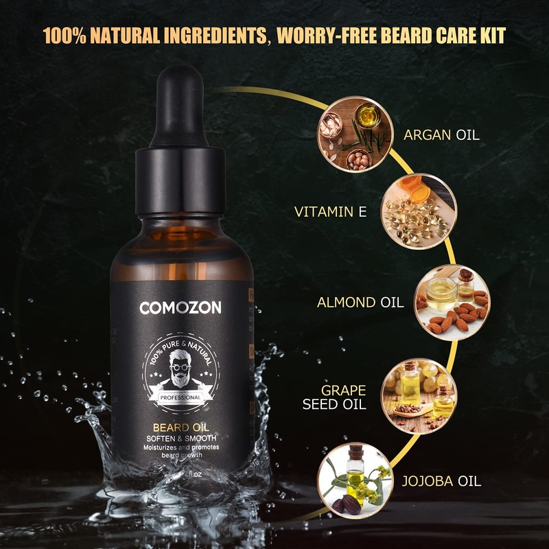 Beard Grooming Kit for Men, 12 in 1 Beard Growth