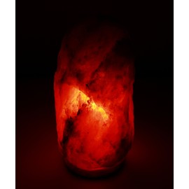 Himalayan Rock Salt Natural Crystal Lamp, 11.5" Tall – Soft Calm Therapeutic Light – Naturally Formed Salt Crystal Design On Onyx Marble Base – Tibetan Evaporated Rock Lamps – Dark Orange Hue
