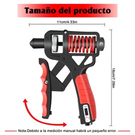 Conteo Electrónico Fortalecedor de Agarre con Doble Resorte, 5-165 Kg Ajustable, Ejercitador de Antebrazo y Mano con Pantalla Inteligente, Pinza Avanzada para Entrenamiento de Fuerza, Recuperación y Nudillos para Hombres y Mujeres
