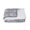 Micro-Pro Grey Snowflake Sherpa Lined Fleece Blanket Throw Cosy Soft
