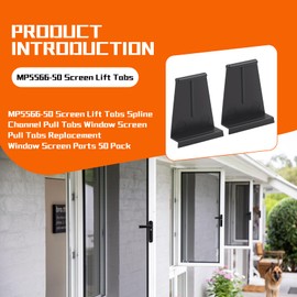 MP5566-50 Screen Lift Tabs, Spline Channel Pull Tabs, Window Screen Pull Tabs, Replacement Window Screen Parts (50 Pack)