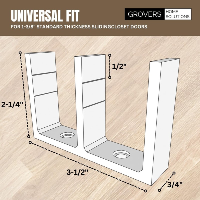 Universal Adjustable Height Sliding Closet Door Floor Guide Bracket -