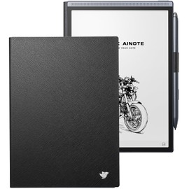 iflytek AINOTE Air 2, 8.2" AI Smart E Ink Tablet Folio Case, Premium Textured PU Leather, Slim Lightweight Cover with Smooth Lining & Stylus Pen Storage and for Writing Tablet, Business Black