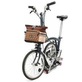 Rhinowalk Urban Bicycle Shoulder Bag for Bronpton Folding Bicycle, 1.5 gal (6.5 L), Waterproof, Roll Top with MOLLE System, 2-Way Bicycle Handlebar Bag, Folding Bicycle Basket Bag (with Rain Cover, Coffee)