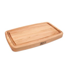 John Boos Block CB1050-1M1811150 Maple Wood Oval Cutting Board with Juice Groove, 18 Inches x 11 Inches x 1.5 Inches