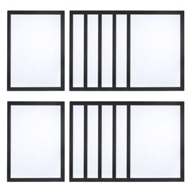 YOKIVE 12 Pack Magnetic Picture Frame, A4 Magnetic Sign Holder Photo Frame Self-Adhesive Display Frosting PVC Great for Fridge Wall Letter Size, 8.5 x 11, Black