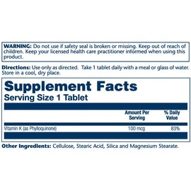 Vitamin K-1, 100mcg