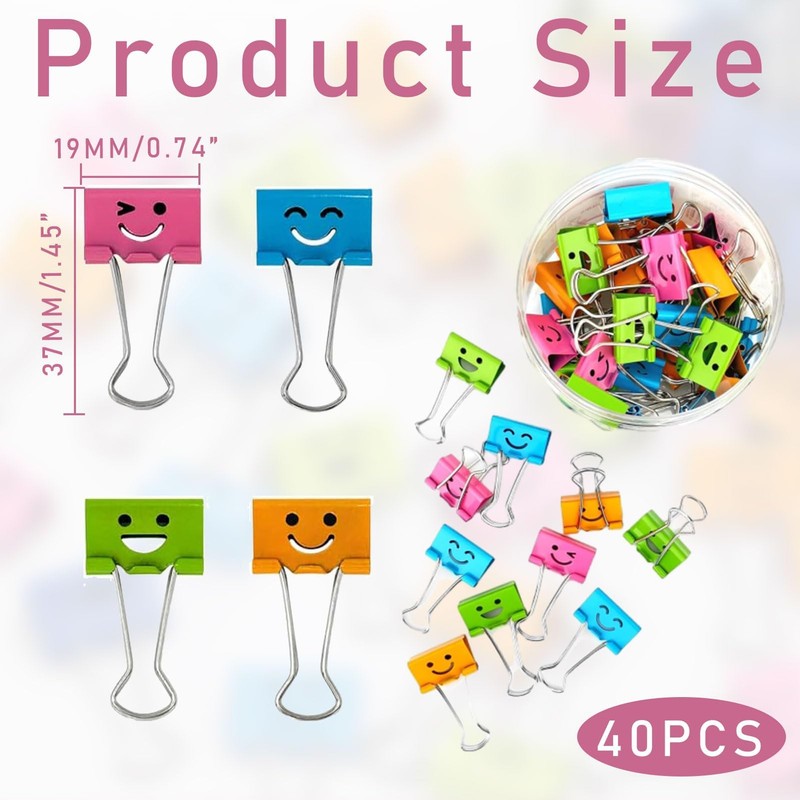 Pack of 40 Foldback Clips, 19 mm, Foldback Clips, Paper