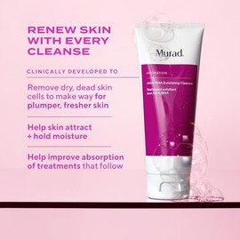 Murad AHA/BHA Limpiador Exfoliante - Hidratación Exfoliante e Hidratante Lavado Facial de Ácido Salicílico, Láctico y Glicólico - Tratamiento cremoso 