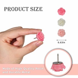 40Pcs Flower Push Pins Rose Decorative ThumbTacks for Cork Board Cute Pink Decorative Push Pins for Bulletin Board, Photos Wall Maps,Offices School | Vukasi