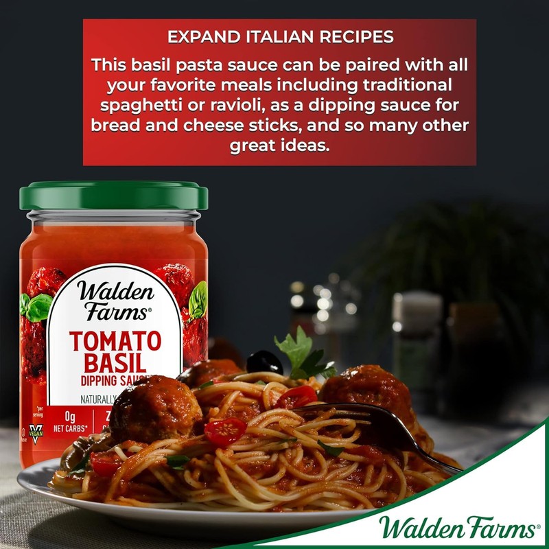 Walden Farms Tomato Basil Pasta Sauce – Zero Calorie, Sugar