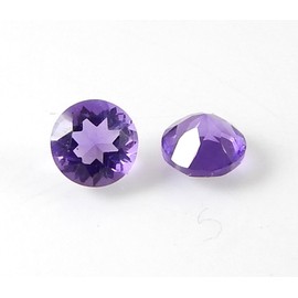 Myhealingworld AAA Quality Calibrated Natural African Amethyst Round 4 MM Brilliant Cut Loose Gemstone Healing Crystals Purple Amethyst Birthstone Chakra Healing For Jewelry Making Gemstone (BOX 1 -
