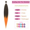 Ombre Orange Braiding Hair Pre stretched 30 Inch 3 Packs