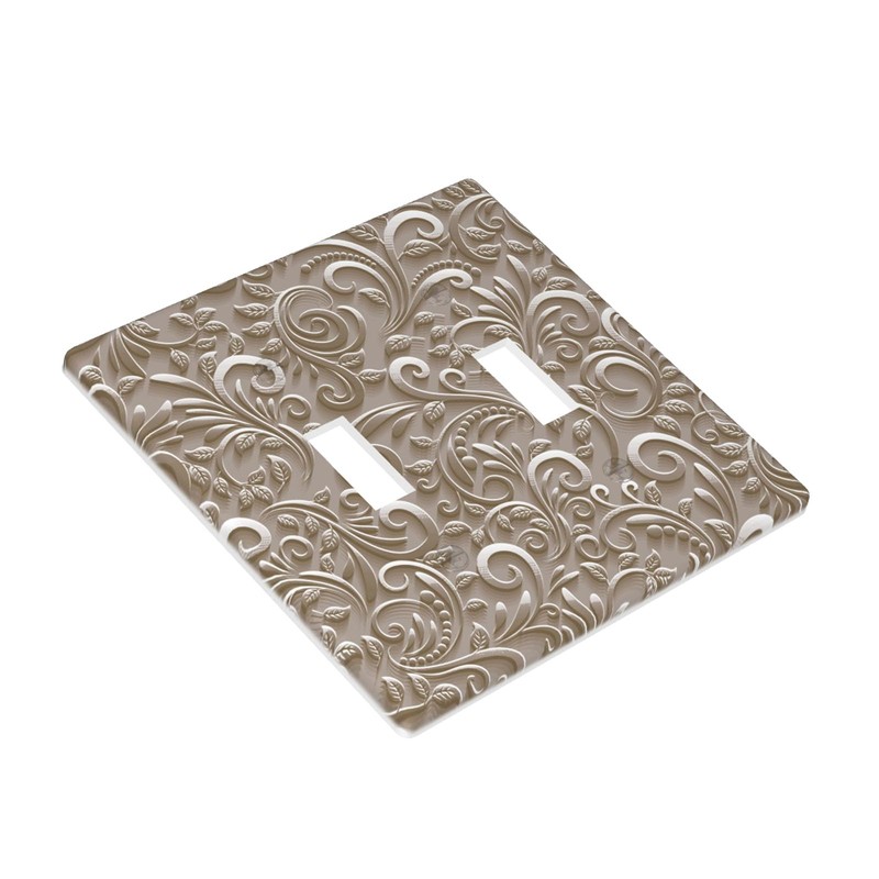 Mdulftar French Scroll Light Switch Cover Plates Brown Decorative Wall