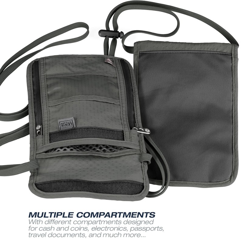 Lewis N. Clark Stash Neck Travel Wallet, RFID Blocking Passport