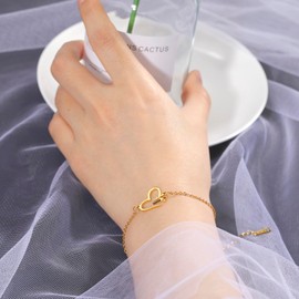 EUEAVAN Scissors Comb Charm Bracelet Adjustable Bracelet Hairdresser Jewelry Love Heart Link Bracelets, Stainless Steel