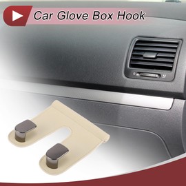 HEROFFIX 1 Stück für Geldbörsen und Taschen Handtasche Lebensmittelgeschäft Auto Aufbewahrungshaken Robuste Vorderer Beifahrer-Handschuhfach-Haken Beige Kunstleder 12x11cm