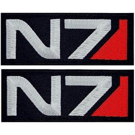 Patch Force N7 Mass Effect Embroidered Patch 2PC Bundle Set - 3.5 X 1.5 Inch Iron On Sew On B560
