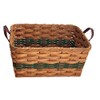 Amish Knitting-Sewing Oak Rectangular Storage Basket With Handles (Green)