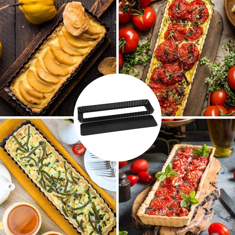 WENLISELL 2 PCS Rectangular Tart Tin for Baking, 14inch Long
