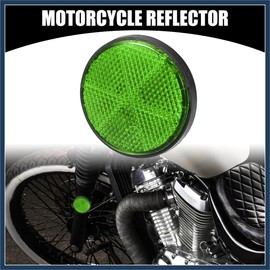 VekAuto 4pcs 2.20"x0.31" Universal Reflector - Round Motorcycle Bike Safety Reflector Increase Visibility and Safety on The Road - Plastic Green Auto Accessories