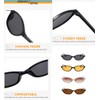 BAODAREN Retro Oval Cat Eye Sunglasses for Women Trendy Small