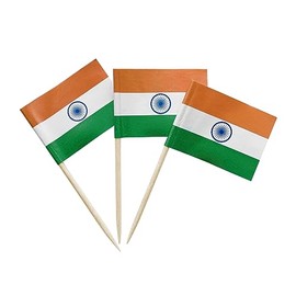 100 Pcs India Flag Indian Toothpick Flags Cocktail Picks Mini Stick Cupcake Toppers