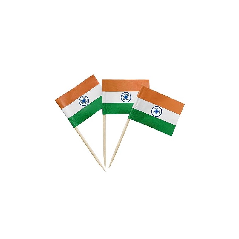 100 Pcs India Flag Indian Toothpick Flags Cocktail Picks Mini