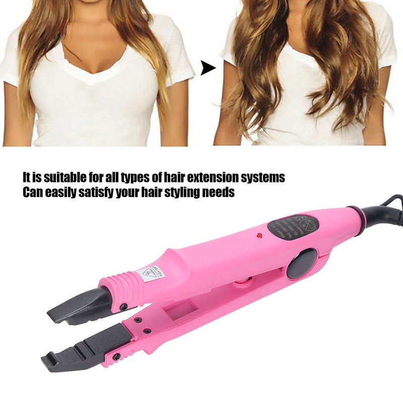 Professional Hair Extension Iron Household Hair Connector Styling Tool Pink