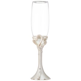 Fashioncraft Interlocking Hearts Design Toasting Flutes, One Size, White