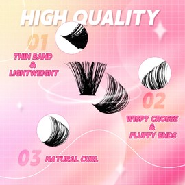 Lash Clusters 80D+100D DIY Eyelash Clusters D Curl Lightweight Eyelash Clusters for DIY at Home by FADLASH (80D+100D-0.07D, 12-18mm)