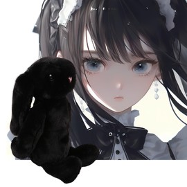 DearJapan Plush Pochette Rabbit Crossbody Shoulder Bag Mine Pain Bag Mass Production Type Yumekawa Sick Mikawa Lolita (Black)