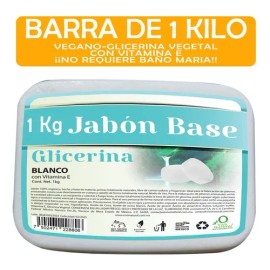 VIVONATURAL JABON EN BARRA VEGANO BLANCO 1 kg