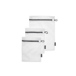 Brabantia - Washing Bags - Protective Mesh Laundry Bag - for your Delicates - Easy to Use Zipper - Special Pull-Tab Cover - Laundry Essentials - Set of 3 in 2 Sizes - White - 33 x 25 cm / 45 x 33 cm
