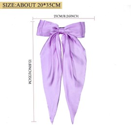 Silky Satin Oversized Long-tail Bow Clip, Large light purple Hair Bow for Women Girl, Hair Accessories with Long Tail, 1Pcs（light purple）