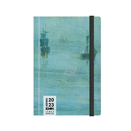 Kaos Daily Diary 2023 - 12 Months with Planner - Medium 12x18.5cm - For Home, Office, School, University - Hardcover, Flat Elastic, Bookmark, Rounded Corners - Whistler - Night