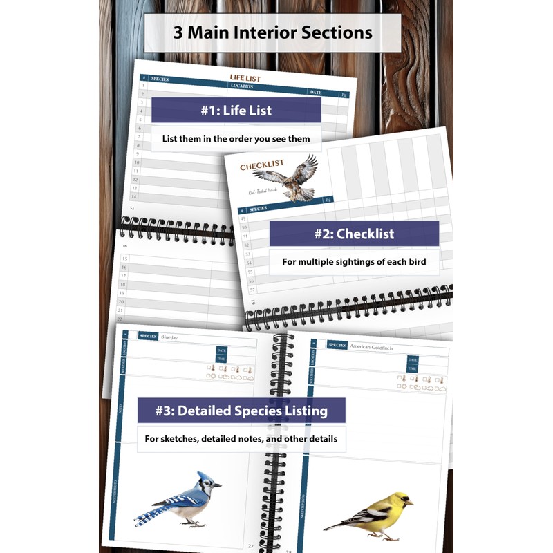 Bird Watching Journal with Life List & Checklist - Improve