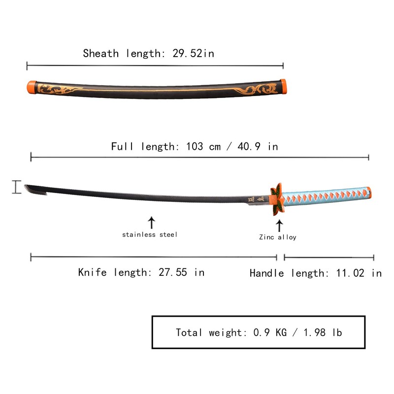 Sword fort Handmade Katana Anime Cosplay Sword, Carbon Steel Demon