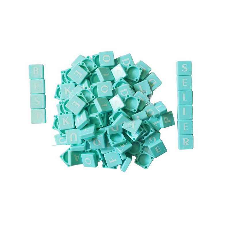 Trimming Shop Light Green Plastic Tiles with White Letters &