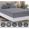 Funky Gadgets Double Fitted Sheet, Grey - 300 Thread Count