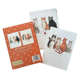Alex Clark Marvellous Moggies Cat Boxed Notecards - Greeting Cards/Animal, Cat Lover/Pack of 8 Blank Cards/writing stationery/Card Wallet/Thank you, Get Well soon, Message, Note